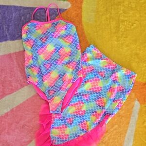 Colorful Mermaid Scale Swimsuit Set